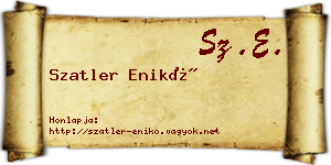 Szatler Enikő névjegykártya